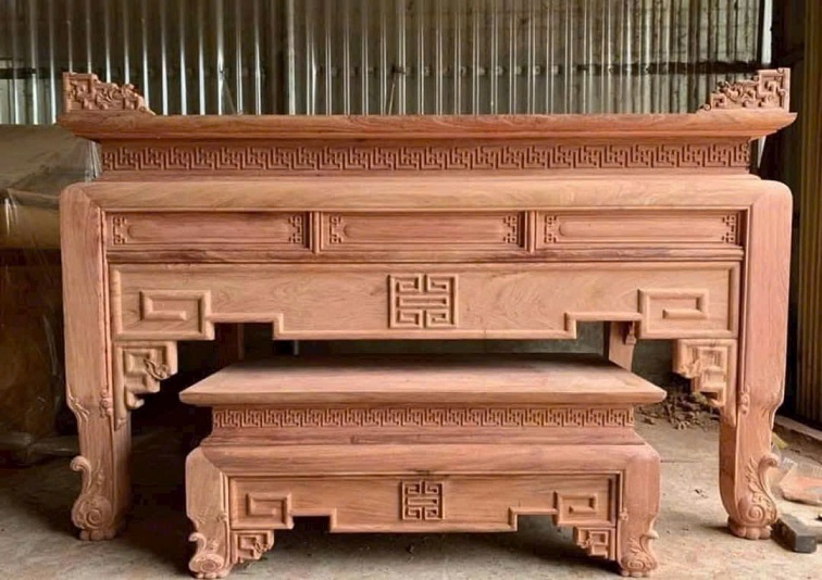 Bàn thờ Gia tiên gỗ hương, mẫu 03