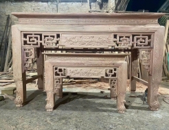 Bàn thờ Gia tiên gỗ hương, mẫu 04