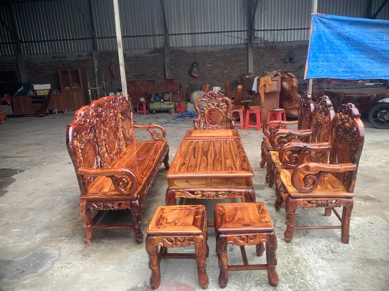 Bộ bàn Trúc Lan gỗ cẩm 01