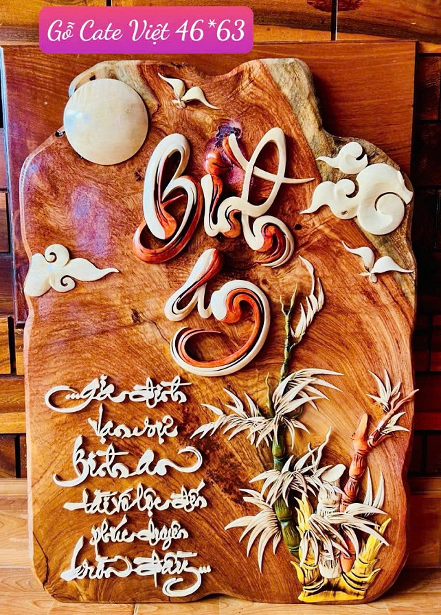 Tranh thư pháp chữ Bình an 01