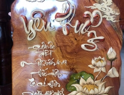 Tranh thư pháp chữ Yêu thương 01