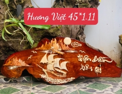 Tranh Thuận buồm xuôi gió gỗ hương 08